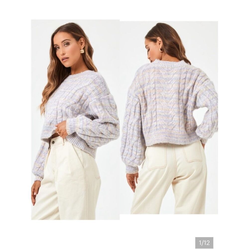 $175 L*Space Women's Ojai Chunky Knit Sweater Pullover NWT